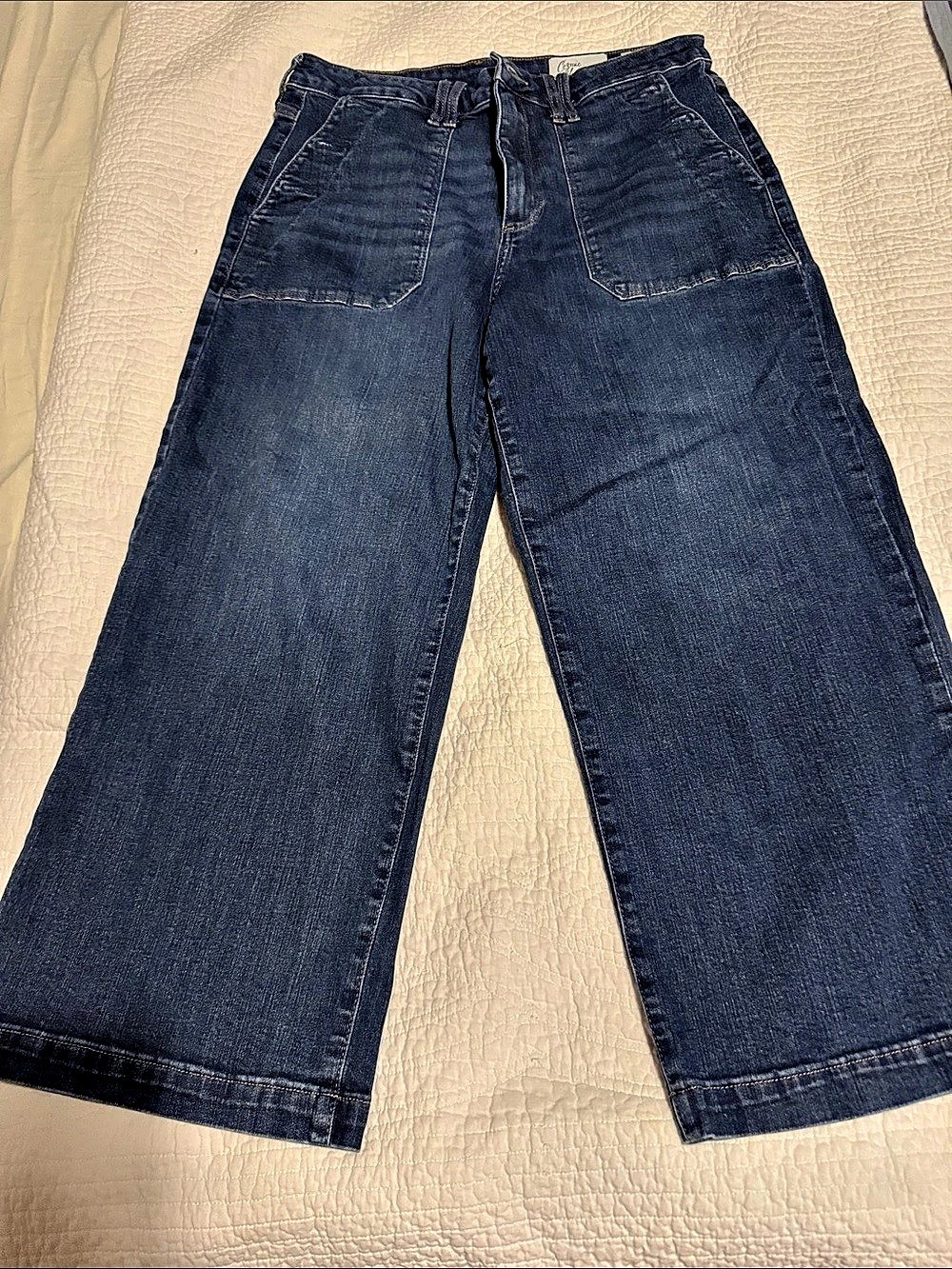 Cosmic Blue Love Wide Leg Jeans Blue Waist 12 petite